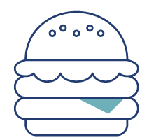 Hamburger image represeenting food orders from cloud mobile food ordering