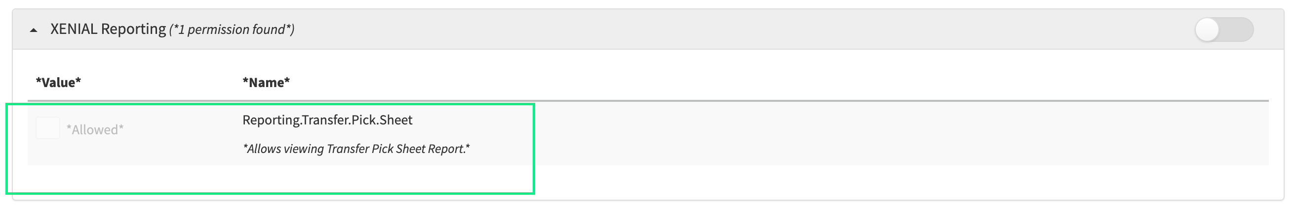 XOP_Admin_Reporting_Transer_Pick_Sheet_Permission.png